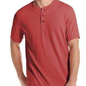 New Weatherproof Henley Short Sleeve T-Shirt Vintage Salmon Orange Size XXL
